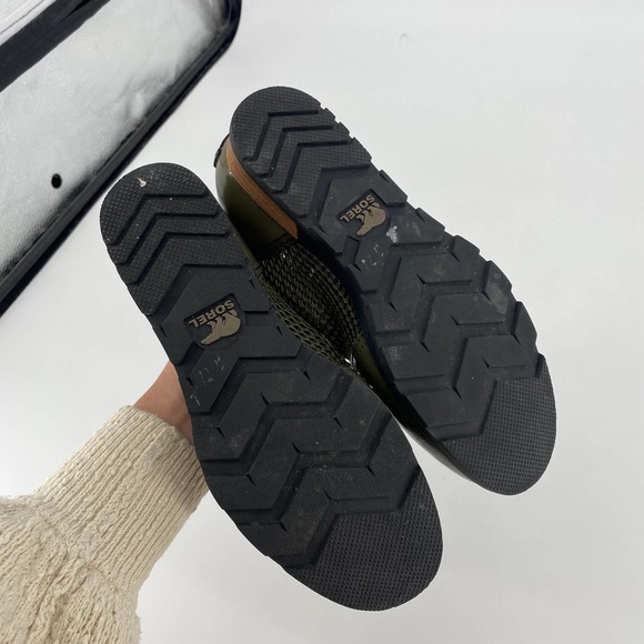 Sorel Green Mesh Patent Leather Lace UP High Top Booties 6.5 - Picture 5 of 7